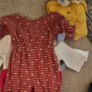 Red and White Striped Kid's Jumpsuit